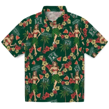 hawaii rainbow warriors hawaiian girls design green hawaiian shirts best selling