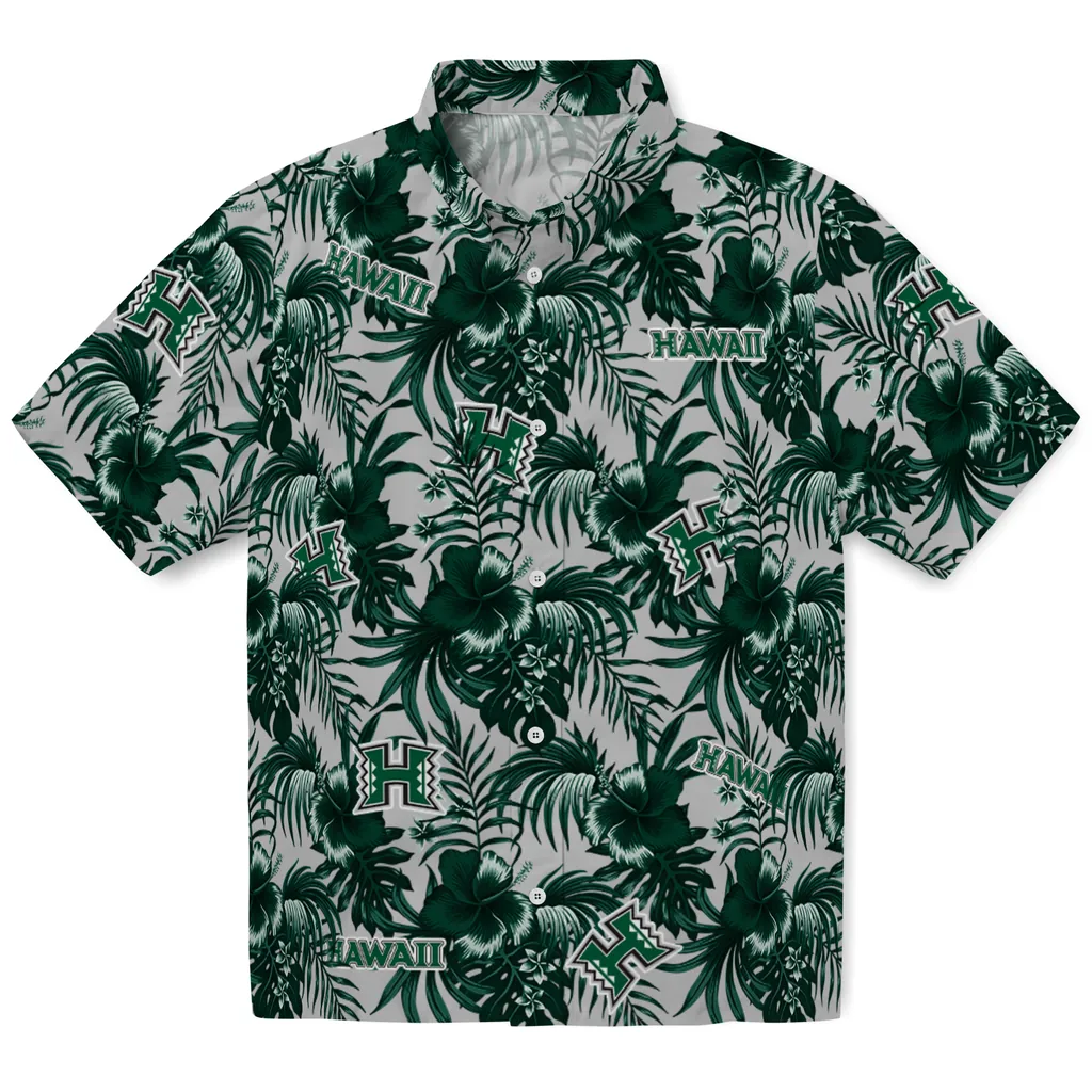 Hawaii Rainbow Warriors Hawaiian Shirt - Hibiscus Exotic hawaii rainbow warriors hibiscus exotic green hawaiian shirts best selling