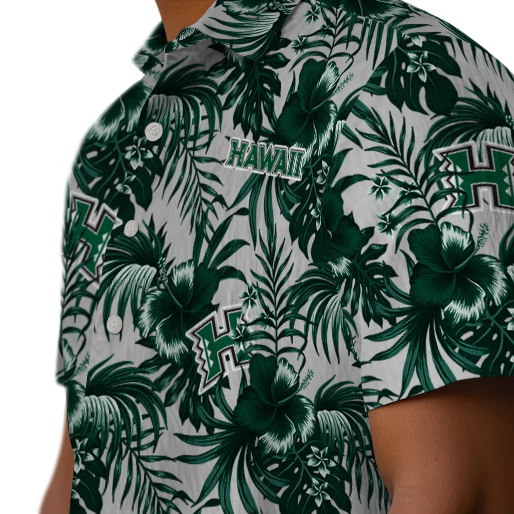 Hawaii Rainbow Warriors Hawaiian Shirt - Hibiscus Exotic hawaii rainbow warriors hibiscus exotic green hawaiian shirts trendy