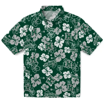 hawaii rainbow warriors hibiscus bloom green hawaiian shirts best selling