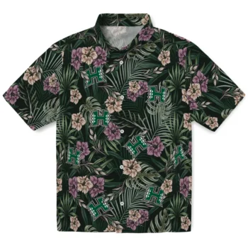 hawaii rainbow warriors hibiscus leaves pattern green hawaiian shirts best selling