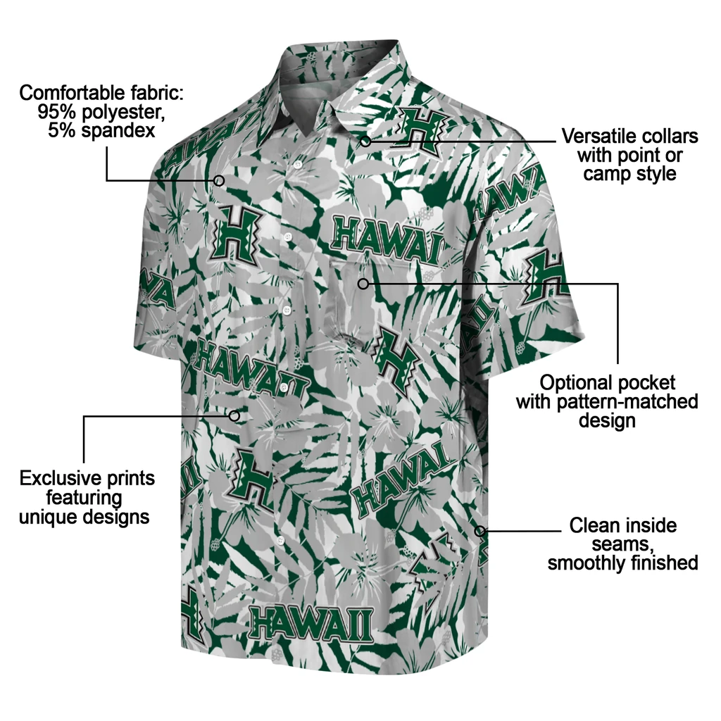 Hawaii Rainbow Warriors Hawaiian Shirt - Hibiscus Overlay hawaii rainbow warriors hibiscus overlay hawaiian shirts new arrival