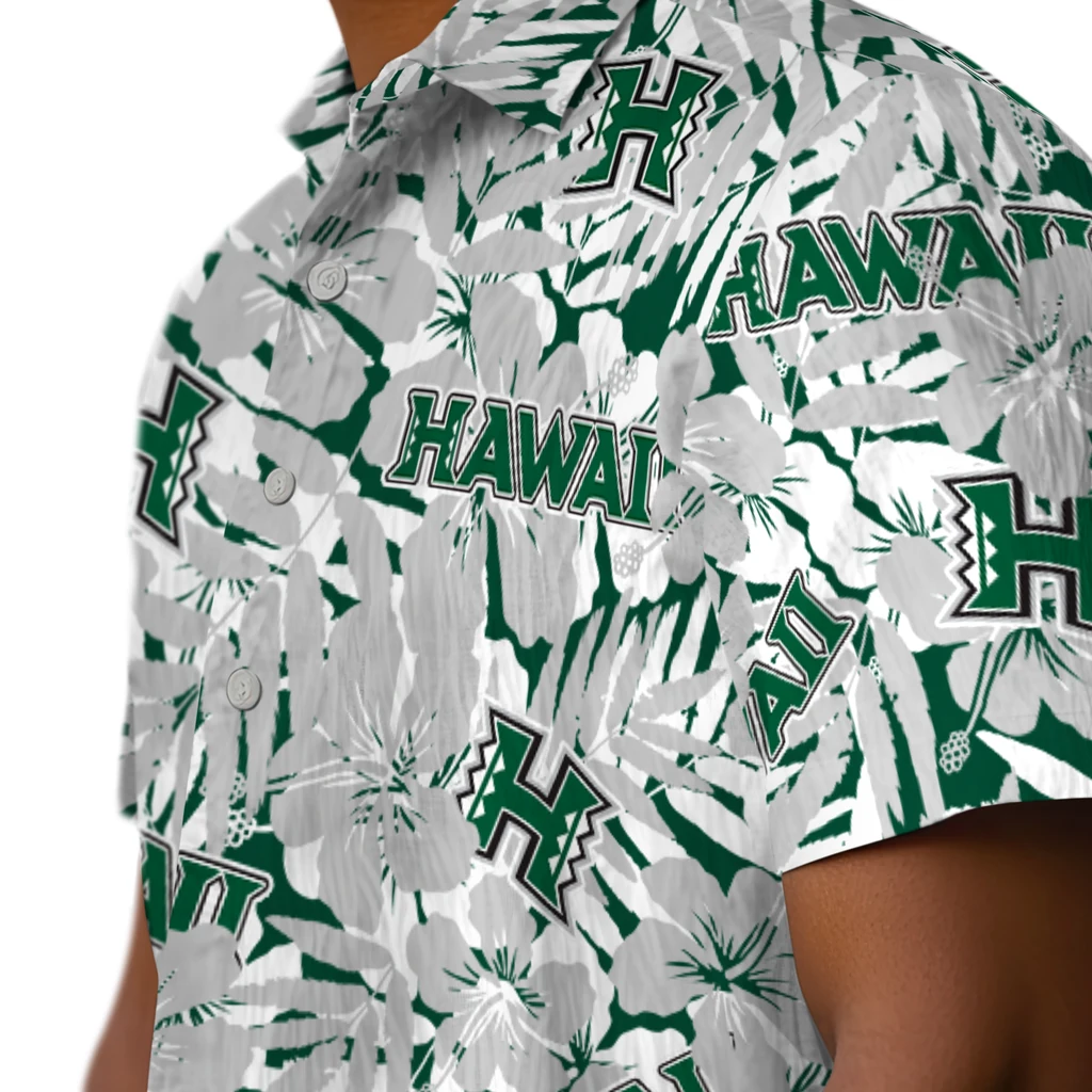 Hawaii Rainbow Warriors Hawaiian Shirt - Hibiscus Overlay hawaii rainbow warriors hibiscus overlay hawaiian shirts trendy