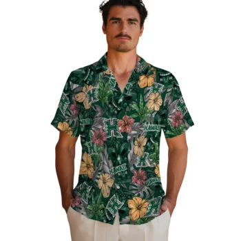 hawaii rainbow warriors tiki jungle green hawaiian shirts fashion forward