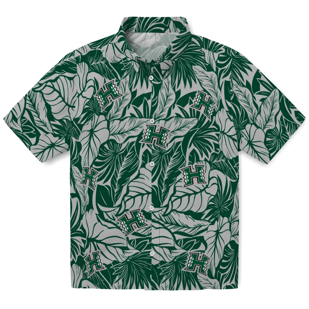 Hawaii Rainbow Warriors Hawaiian Shirt - Monstera Layer hawaii rainbow warriors monstera layer green hawaiian shirts best selling