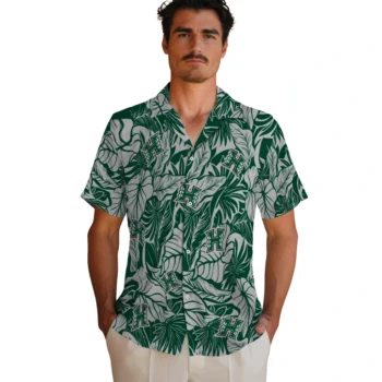hawaii rainbow warriors monstera layer green hawaiian shirts fashion forward