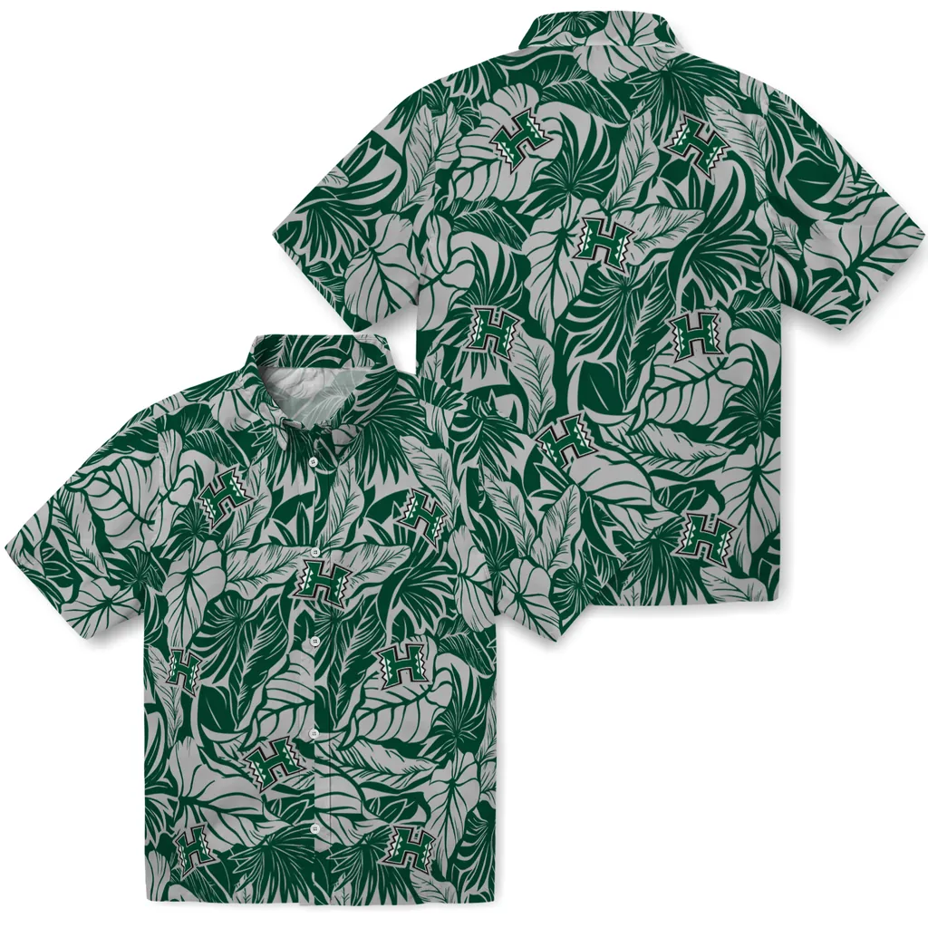 Hawaii Rainbow Warriors Hawaiian Shirt - Monstera Layer hawaii rainbow warriors monstera layer green hawaiian shirts high quality