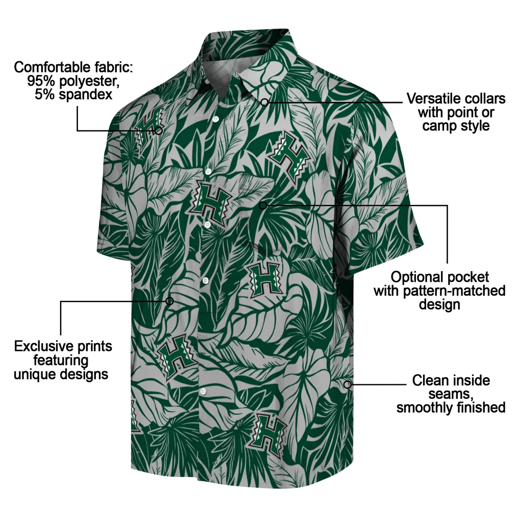 Hawaii Rainbow Warriors Hawaiian Shirt - Monstera Layer hawaii rainbow warriors monstera layer green hawaiian shirts new arrival