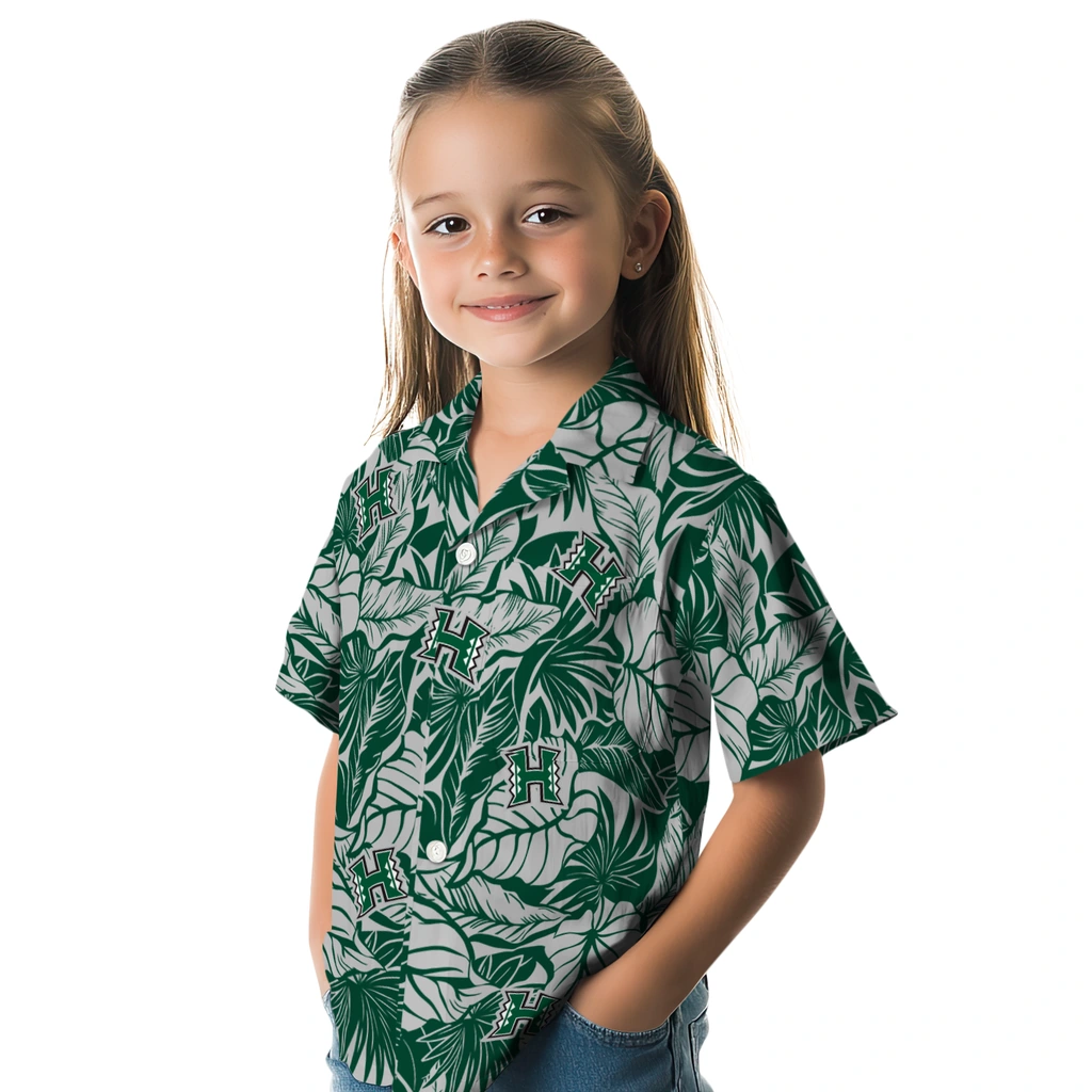 Hawaii Rainbow Warriors Hawaiian Shirt - Monstera Layer hawaii rainbow warriors monstera layer green hawaiian shirts premium grade