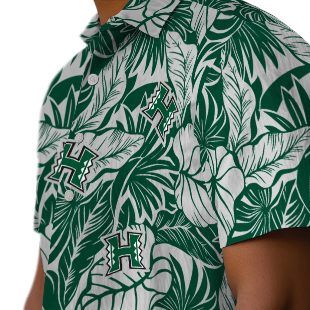 Hawaii Rainbow Warriors Hawaiian Shirt - Monstera Layer hawaii rainbow warriors monstera layer green hawaiian shirts trendy