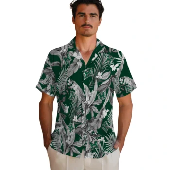 hawaii rainbow warriors palm leaves green hawaiian shirts fashion forward