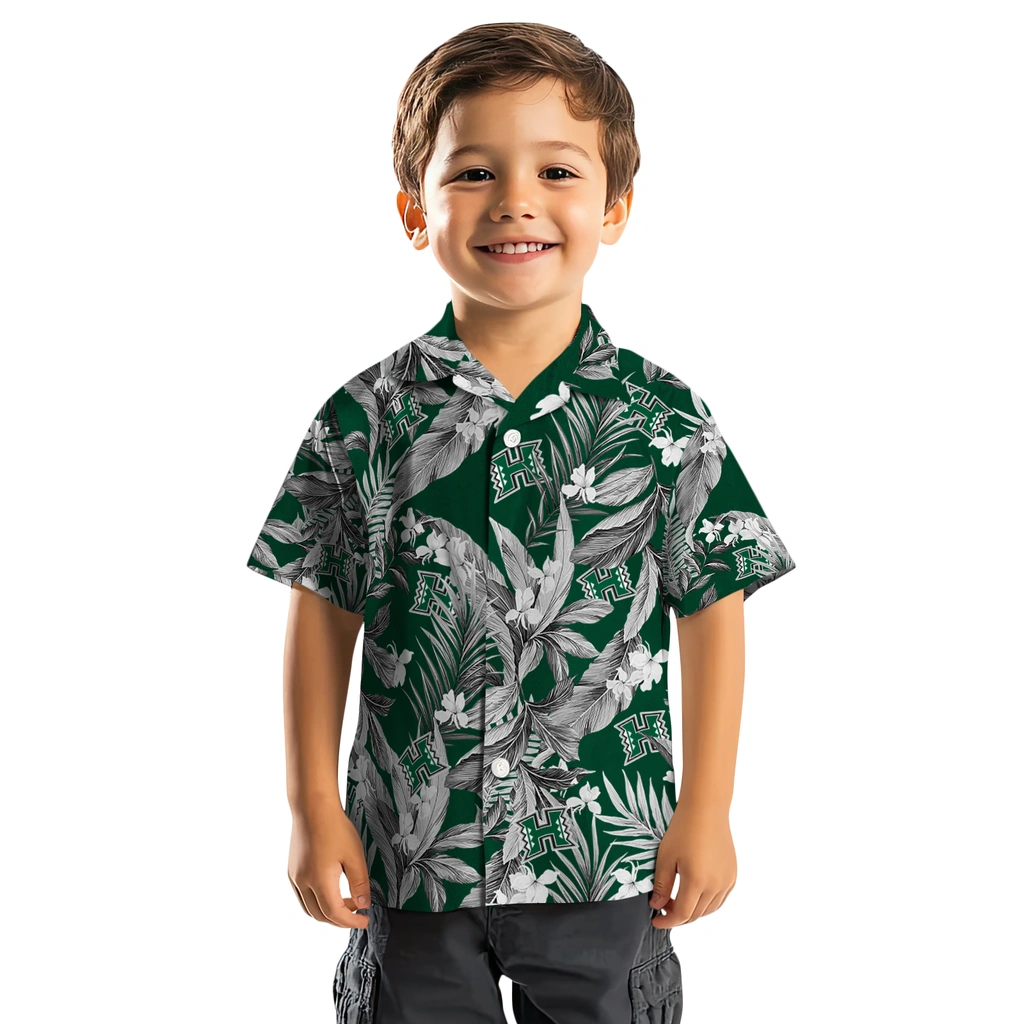 Hawaii Rainbow Warriors Hawaiian Shirt - Palm Leaves hawaii rainbow warriors palm leaves green hawaiian shirts top rated