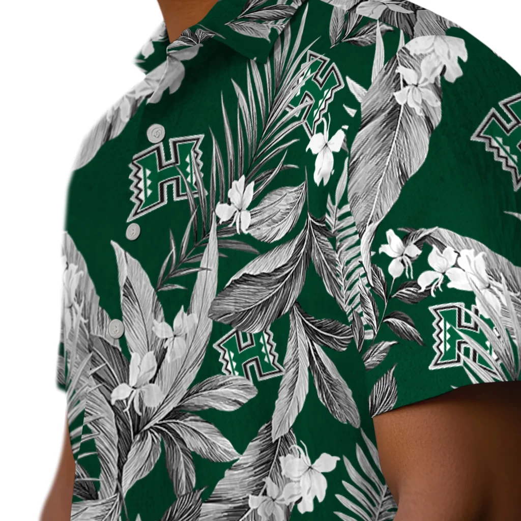 Hawaii Rainbow Warriors Hawaiian Shirt - Palm Leaves hawaii rainbow warriors palm leaves green hawaiian shirts trendy
