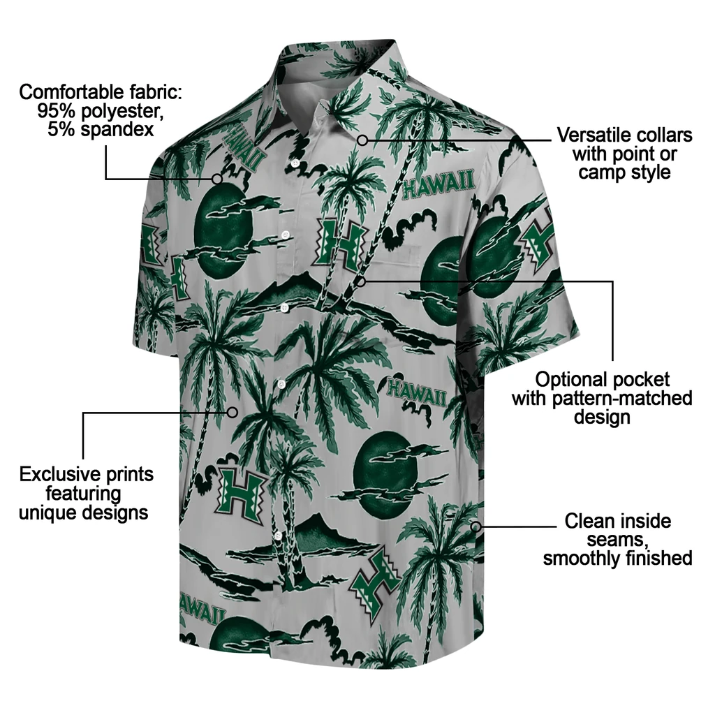 Hawaii Rainbow Warriors Hawaiian Shirt - Palm Sunset hawaii rainbow warriors palm sunset hawaiian shirts new arrival