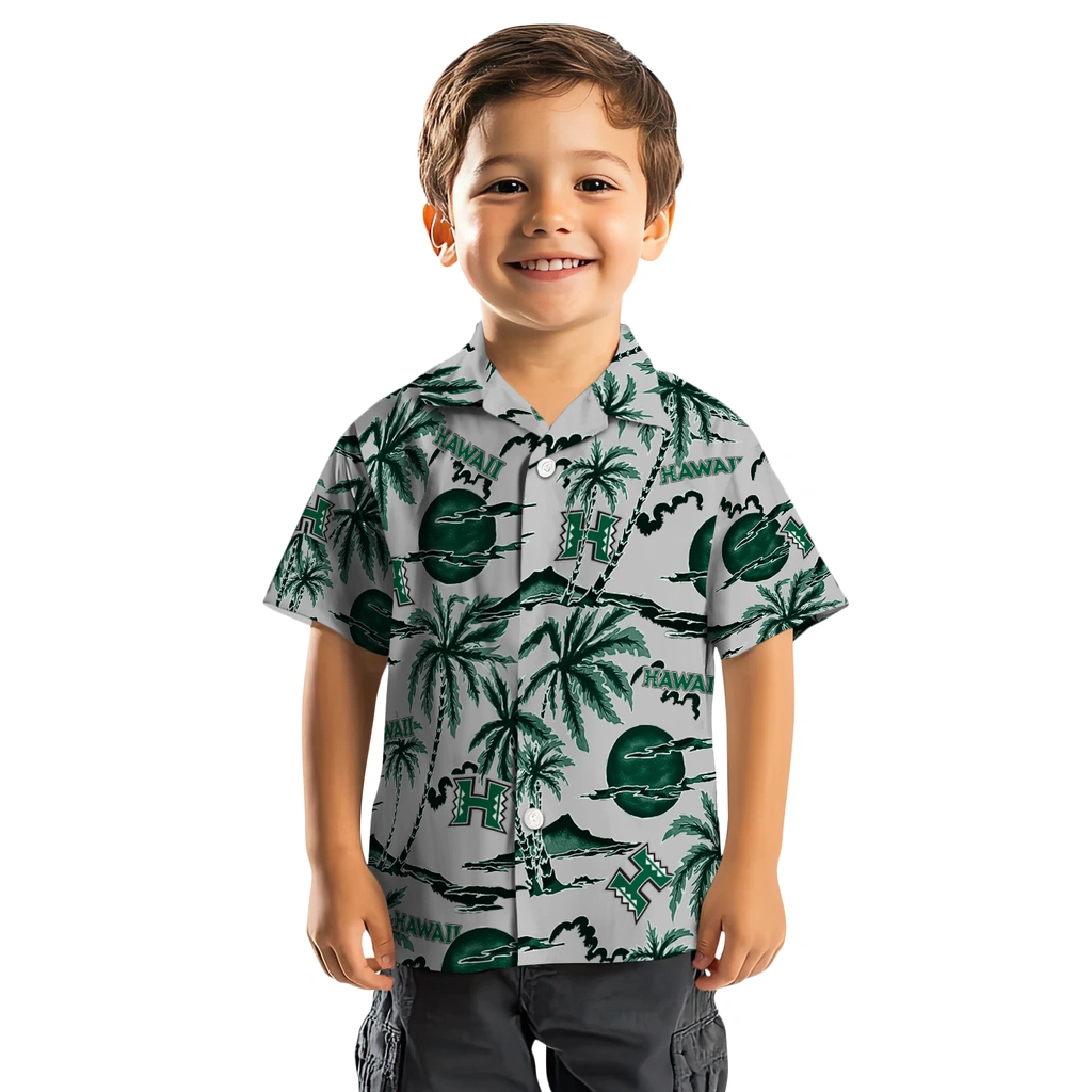 Hawaii Rainbow Warriors Hawaiian Shirt - Palm Sunset hawaii rainbow warriors palm sunset hawaiian shirts top rated