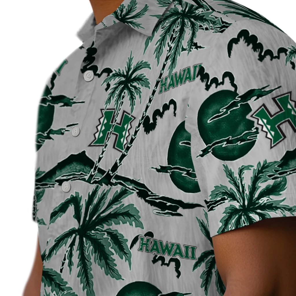 Hawaii Rainbow Warriors Hawaiian Shirt - Palm Sunset hawaii rainbow warriors palm sunset hawaiian shirts trendy