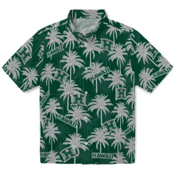 hawaii rainbow warriors palm grove green hawaiian shirts best selling
