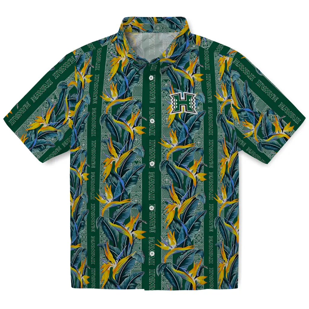Hawaii Rainbow Warriors Hawaiian Shirt - Paradise Vines hawaii rainbow warriors paradise vines green hawaiian shirts best selling