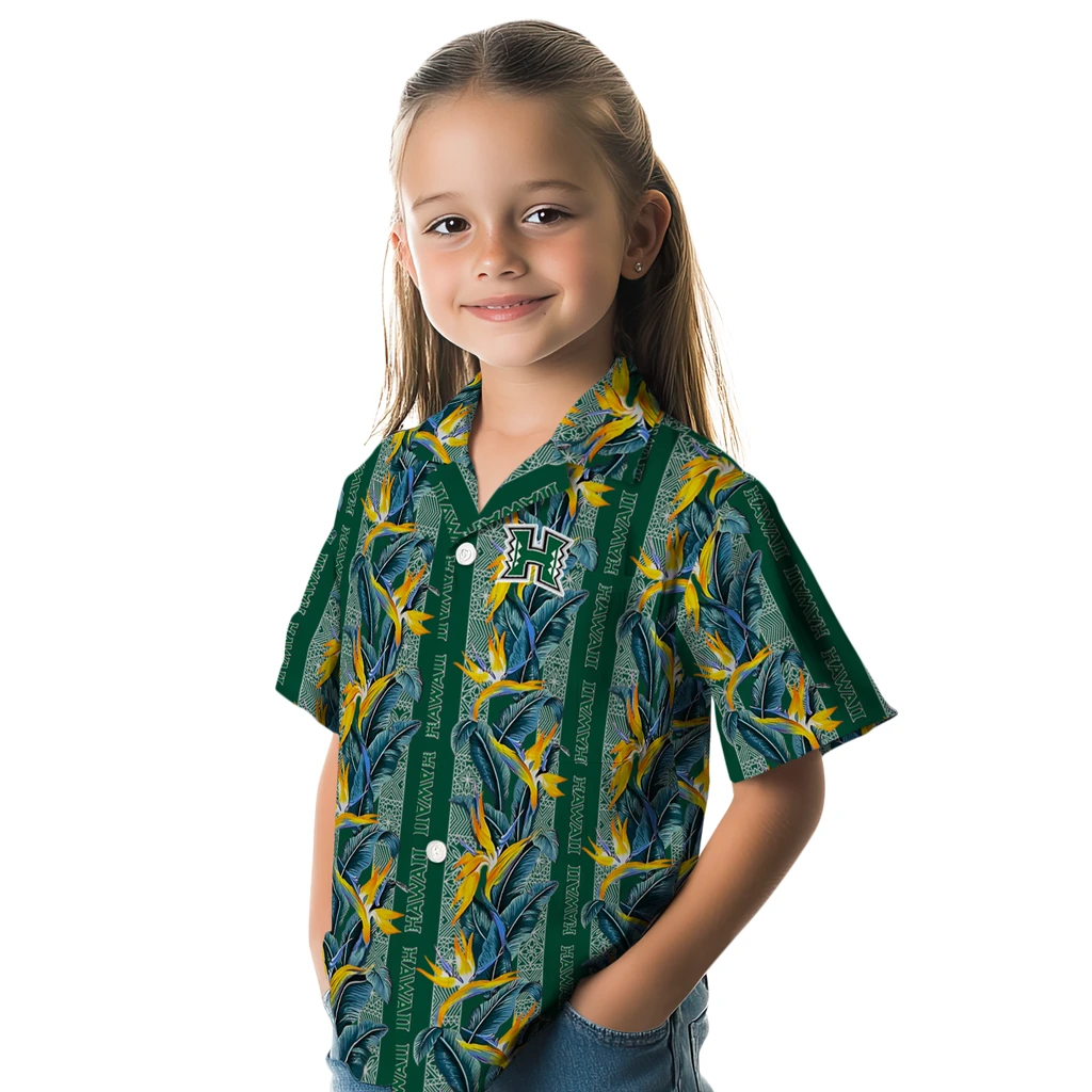 Hawaii Rainbow Warriors Hawaiian Shirt - Paradise Vines hawaii rainbow warriors paradise vines green hawaiian shirts premium grade
