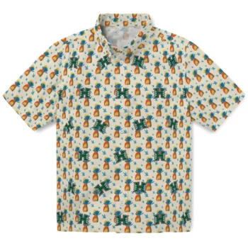 hawaii rainbow warriors pineapple delight beige hawaiian shirts best selling