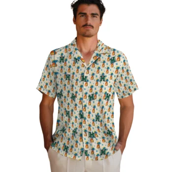 hawaii rainbow warriors pineapple delight beige hawaiian shirts fashion forward
