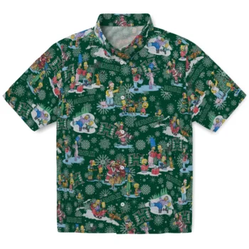 hawaii rainbow warriors simpsons christmas green hawaiian shirts best selling