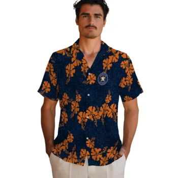 houston astros hibiscus petals blue hawaiian shirts fashion forward