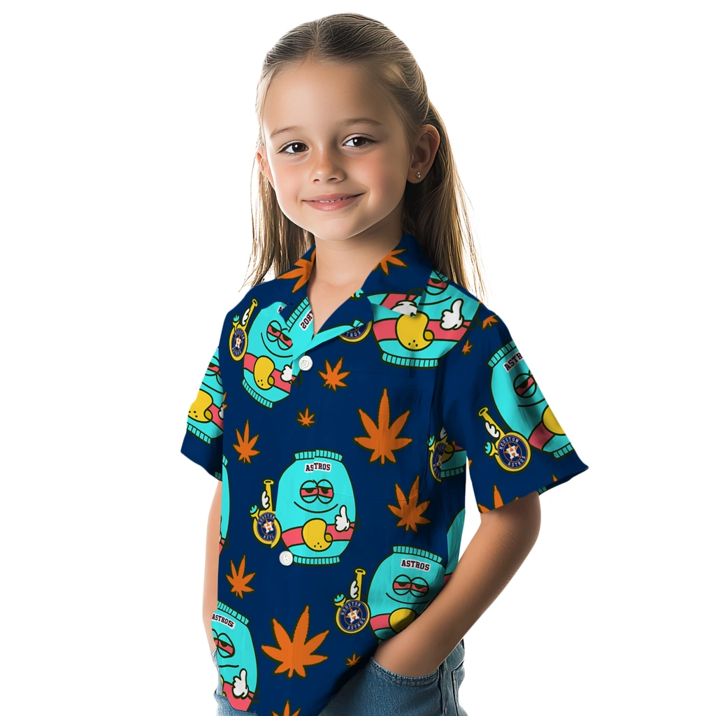 Houston Astros Hawaiian Shirt - Chill Vibe houston astros bong smile blue hawaiian shirts premium grade