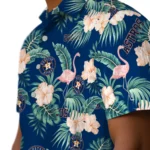 Houston Astros Hawaiian Shirt – Flamingo and Hibiscus