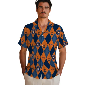 houston astros balloon plaid blue hawaiian shirts fashion forward
