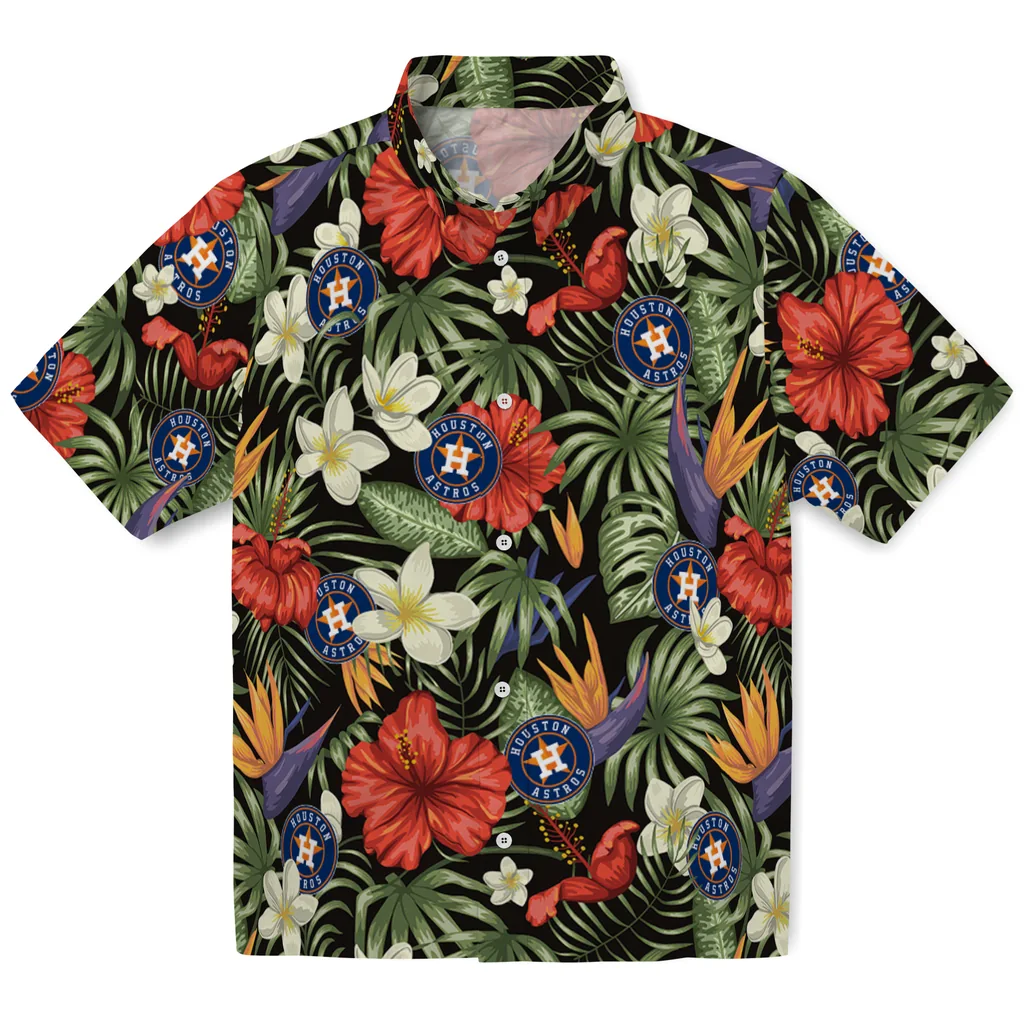Houston Astros Hawaiian Shirt - Hawaii Floral Hibiscus houston astros hibiscus bird hawaiian shirts best selling