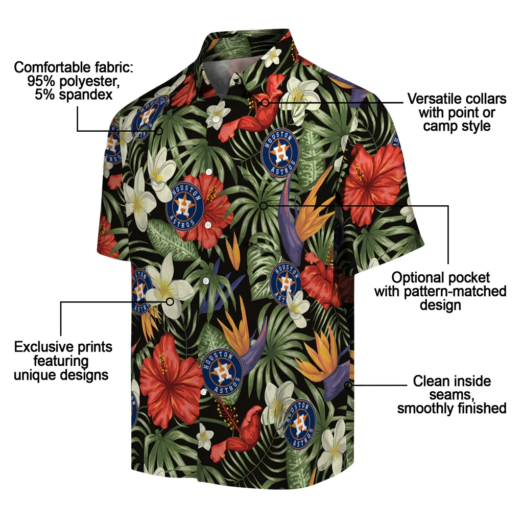 Houston Astros Hawaiian Shirt - Hawaii Floral Hibiscus houston astros hibiscus bird hawaiian shirts new arrival