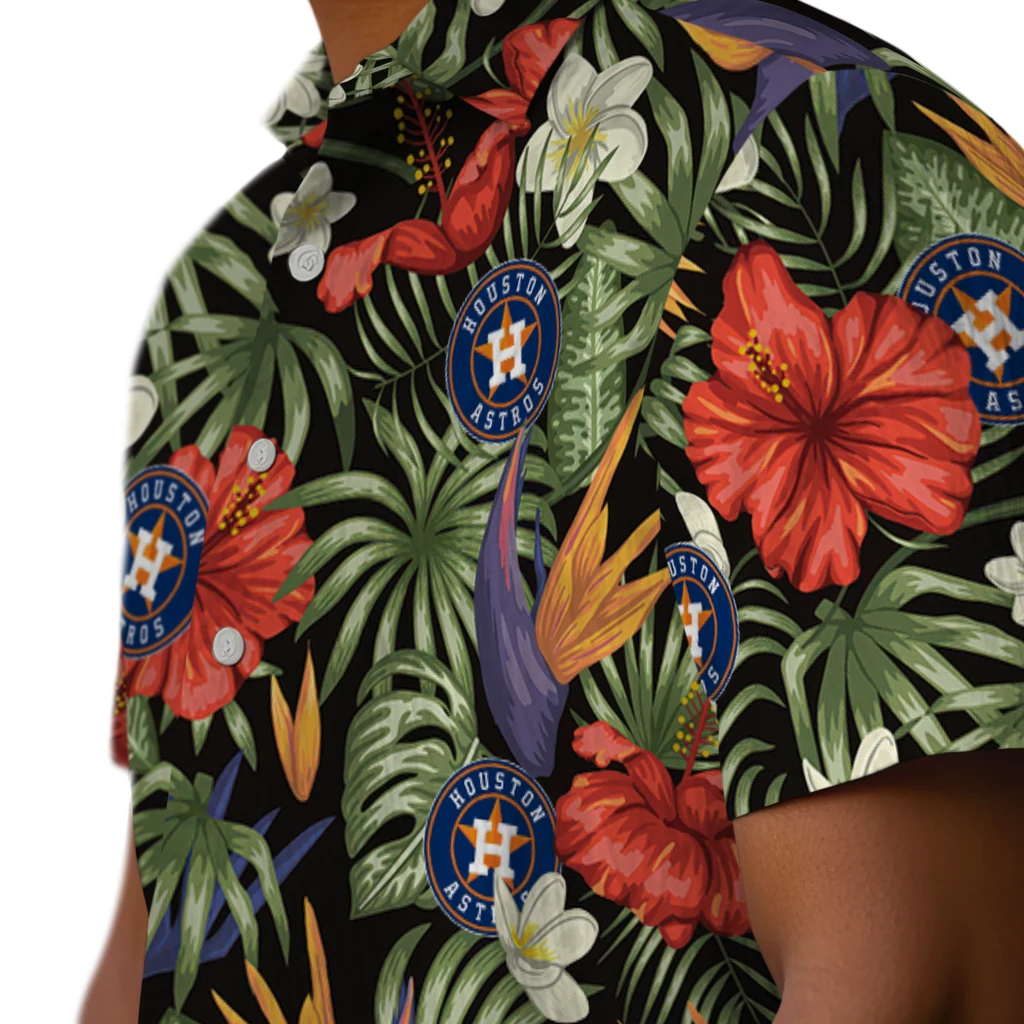 Houston Astros Hawaiian Shirt - Hawaii Floral Hibiscus houston astros hibiscus bird hawaiian shirts trendy