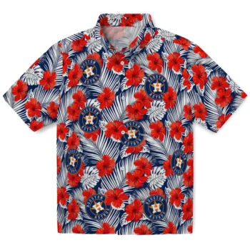 houston astros hibiscus fiesta red royal blue hawaiian shirts best selling