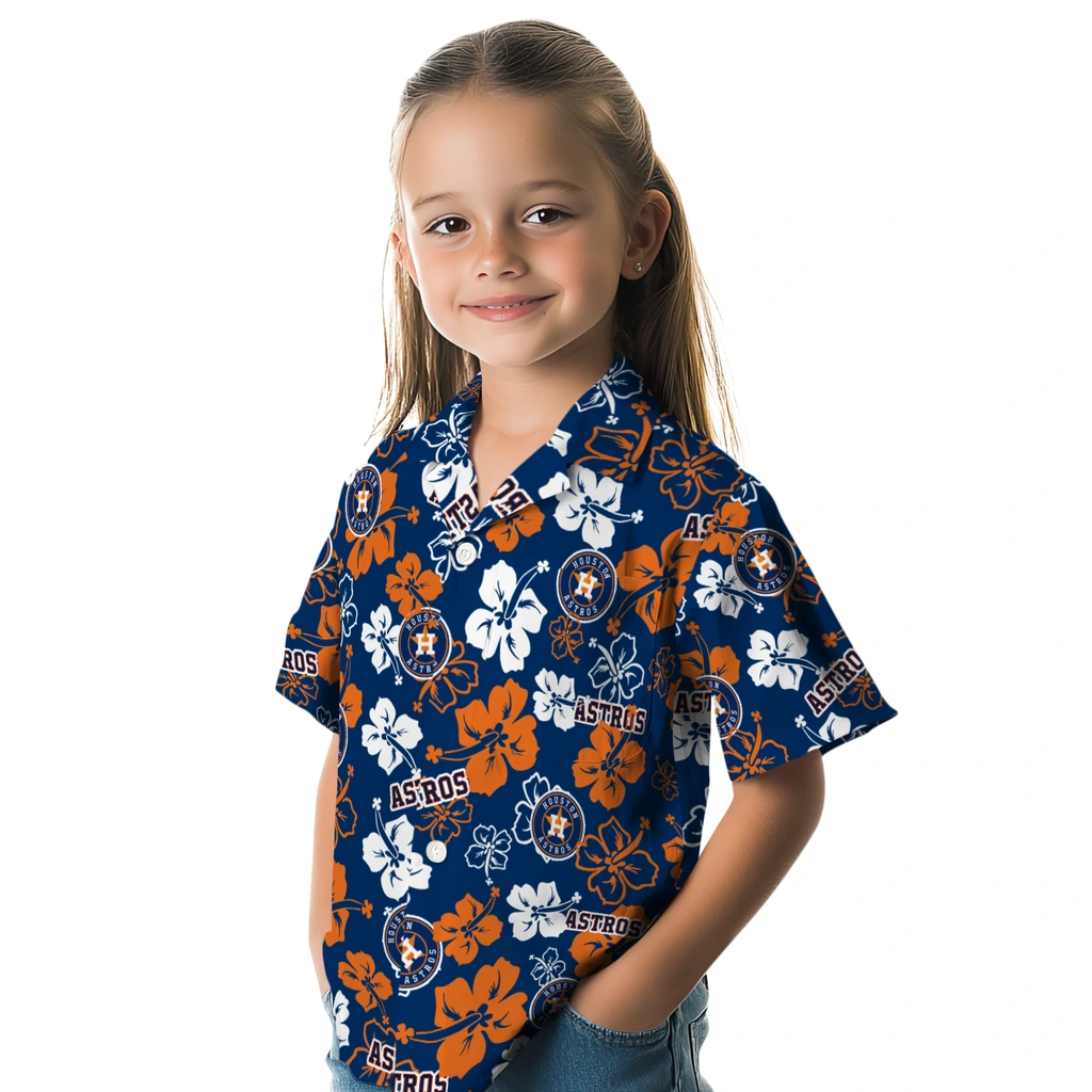 Houston Astros Hawaiian Shirt - Hibiscus Flower Design houston astros hibiscus bloom blue hawaiian shirts premium grade
