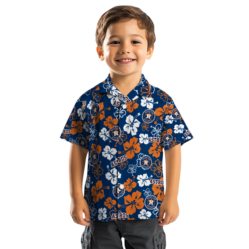 Houston Astros Hawaiian Shirt - Hibiscus Flower Design houston astros hibiscus bloom blue hawaiian shirts top rated