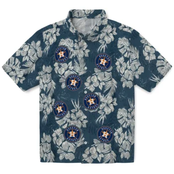 houston astros hibiscus flowers navy blue hawaiian shirts best selling