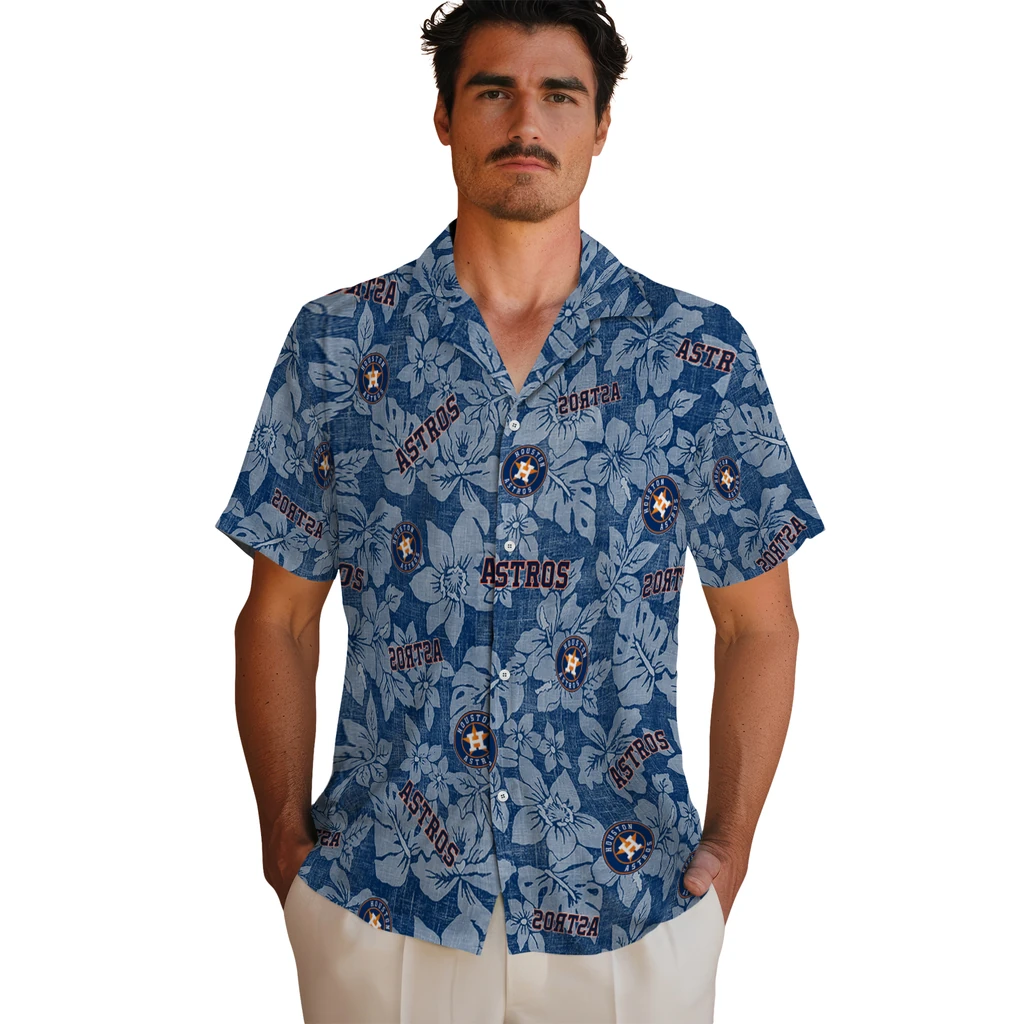Houston Astros Hawaiian Shirt - Hibiscus Oasis houston astros hibiscus oasis blue hawaiian shirts fashion forward