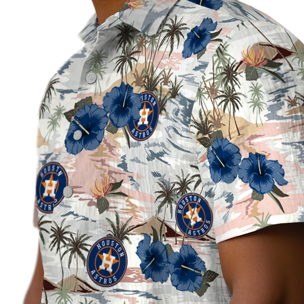Houston Astros Hawaiian Shirt - Hibiscus Seaside houston astros hibiscus seaside white hawaiian shirts trendy