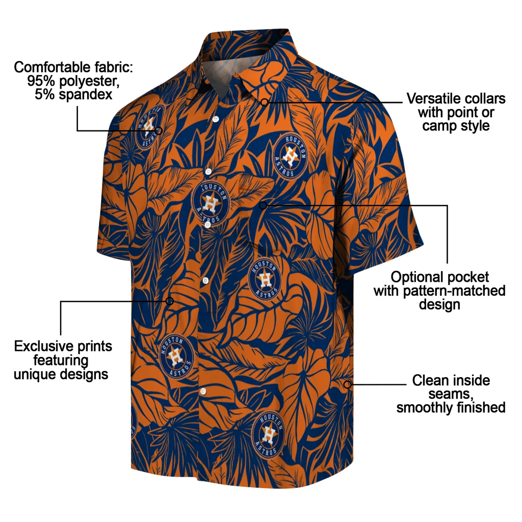 Houston Astros Hawaiian Shirt - Monstera Layer houston astros monstera layer blue hawaiian shirts new arrival