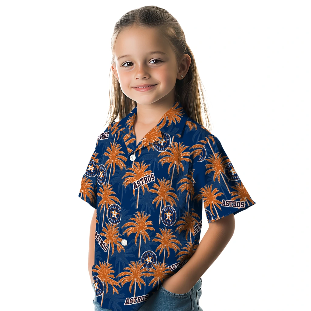 Houston Astros Hawaiian Shirt - Palm Tree Motif houston astros palm grove blue hawaiian shirts premium grade