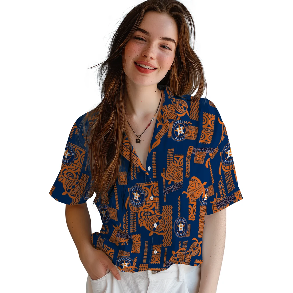 Houston Astros Hawaiian Shirt - Turtle Lines houston astros turtle lines blue hawaiian shirts latest model