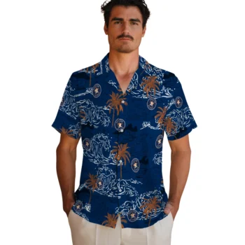 houston astros wave palm blue hawaiian shirts fashion forward
