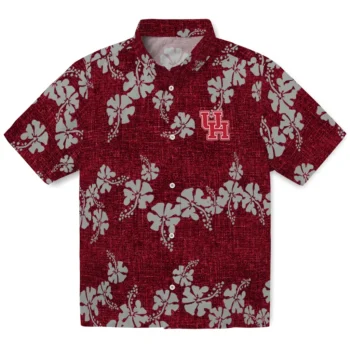 houston cougars hibiscus petals red hawaiian shirts best selling