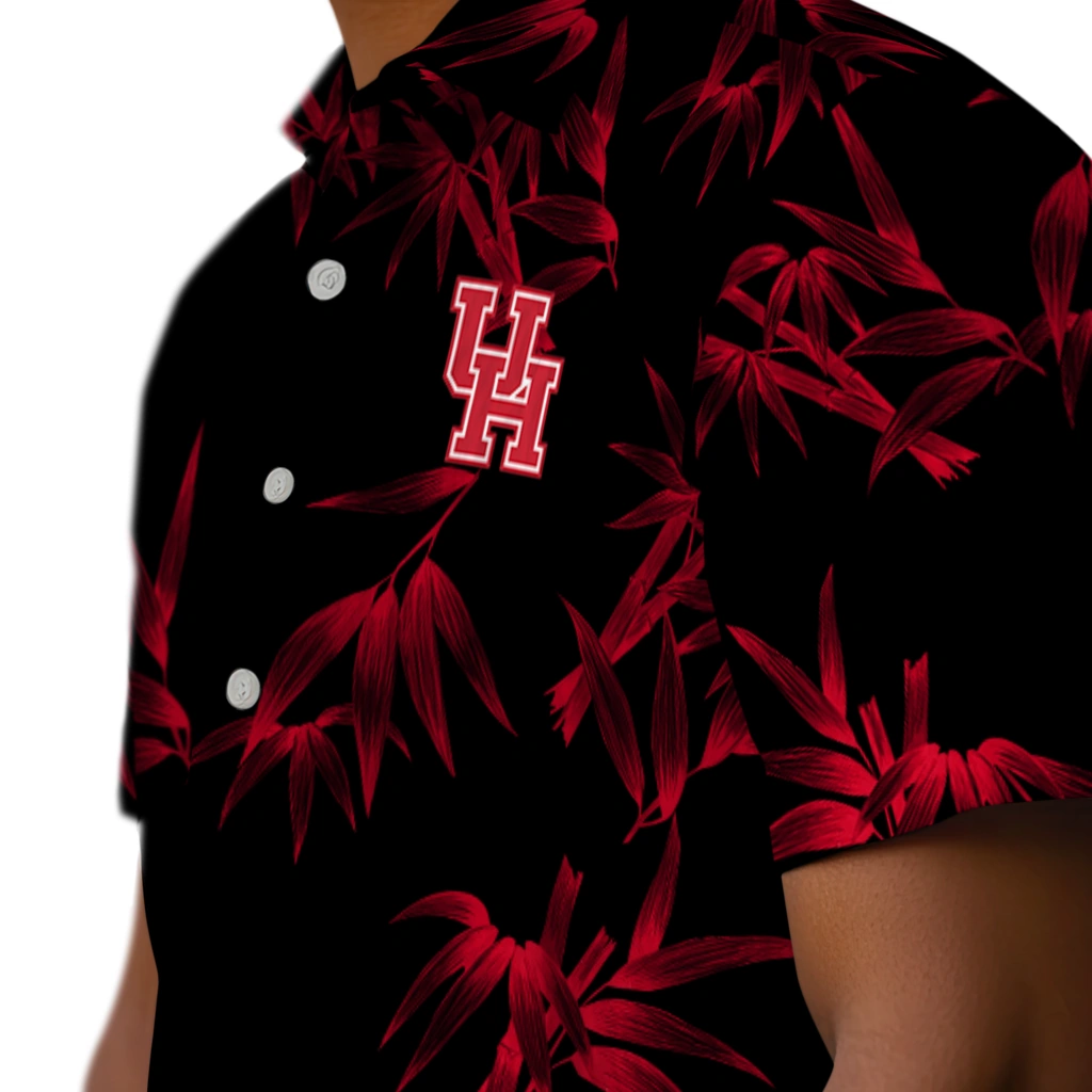 Houston Cougars Hawaiian Shirt - Bamboo Branches houston cougars bamboo branches red black hawaiian shirts trendy
