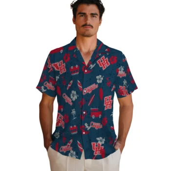 houston cougars beach vibe navy hawaiian shirts fashion forward