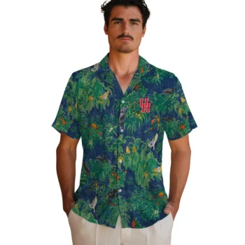 houston cougars bird canopy green hawaiian shirts fashion forward