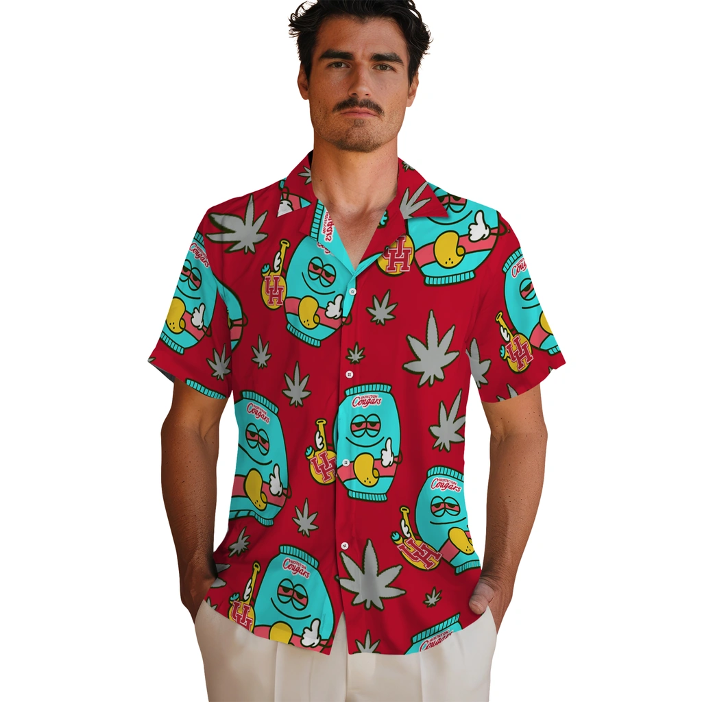 Houston Cougars Hawaiian Shirt - Chill Vibe houston cougars bong smile red hawaiian shirts fashion forward