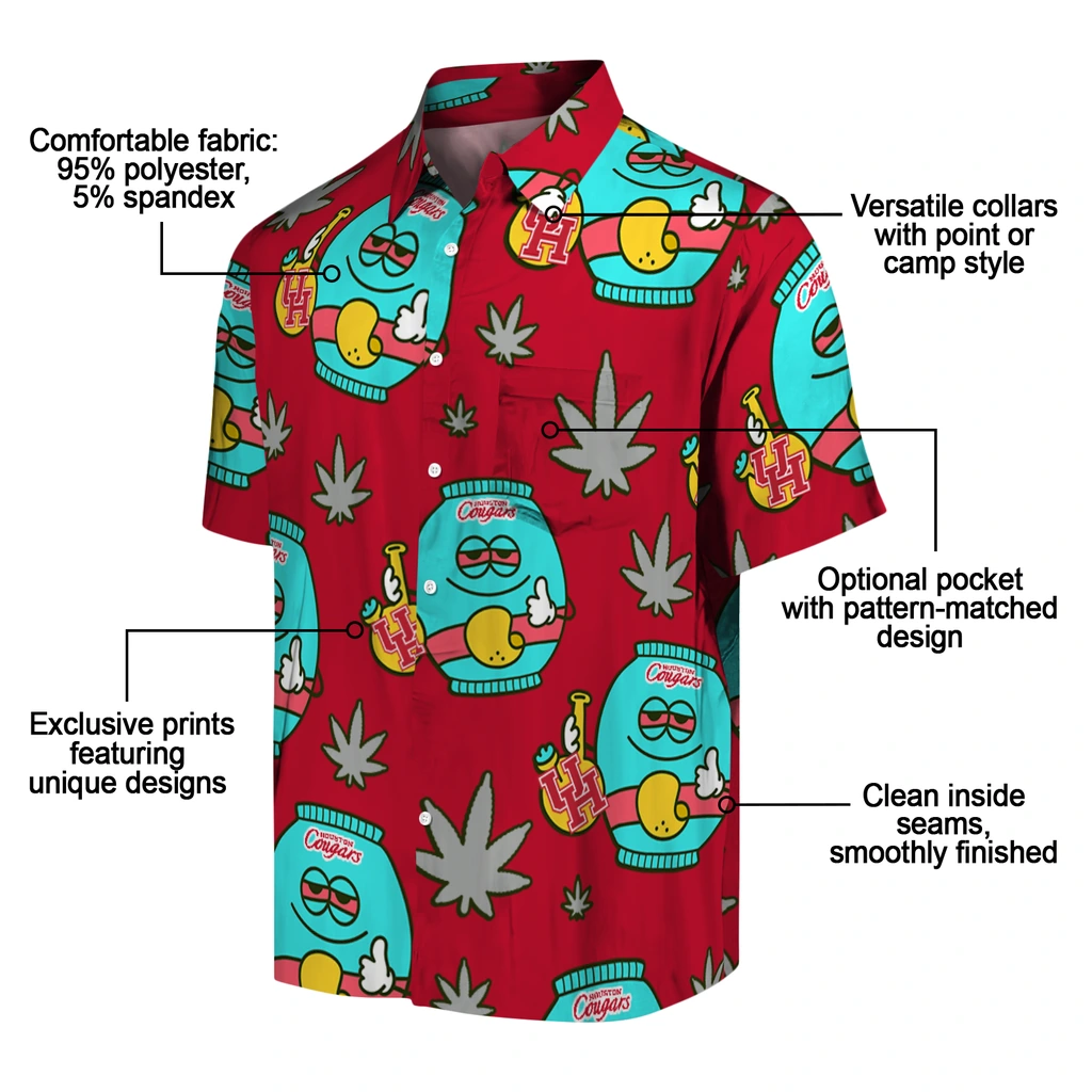 Houston Cougars Hawaiian Shirt - Chill Vibe houston cougars bong smile red hawaiian shirts new arrival