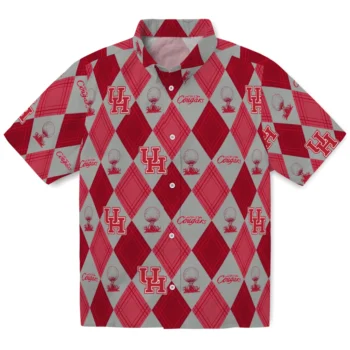 houston cougars balloon plaid red hawaiian shirts best selling